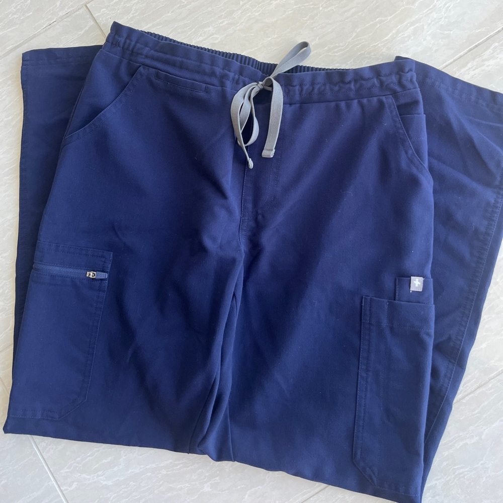 Figs Yola Scrub Pants Small Petite Navy Blue